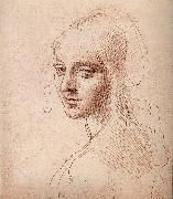 LEONARDO da Vinci Study fur the head of a Madchens oil painting artist